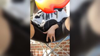 Lusty Lightskin Masturbates Outdoors While Smoking