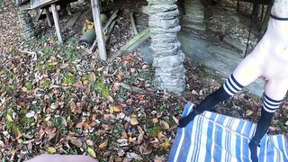 Whipping and fucking my tied ex-wife outdoor