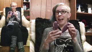 Having Fun with a new sex toy, smoking, and having fun with candy filled candy cane