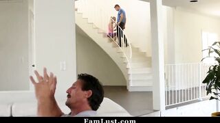 Cheating Housewife Fucks Stepson While Husband is Busy