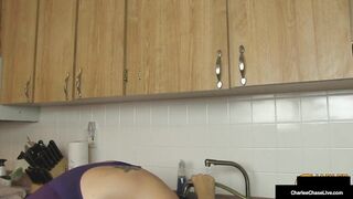Long Boobed Ex-Wife Charlee Chase Sucks & Milks Husband While He Washes