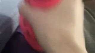 Amateur Sock Job Foot Job with Cum into Socks and Wearing them