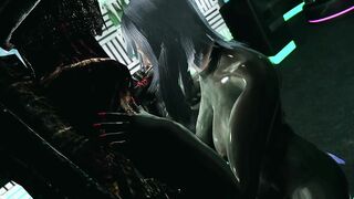 skyrim Bombshell latex catsuit Girl X monster