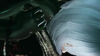 skyrim Bombshell latex catsuit Girl X monster