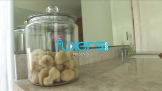 Skinny latina Vanessa Cruz rimmed