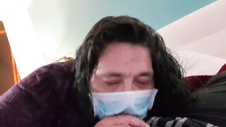 Milf blowjob with facemask covid 19
