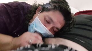 Milf blowjob with facemask covid 19