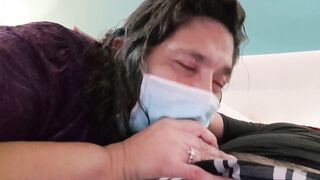 Milf blowjob with facemask covid 19