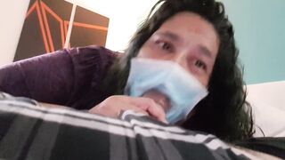 Milf blowjob with facemask covid 19