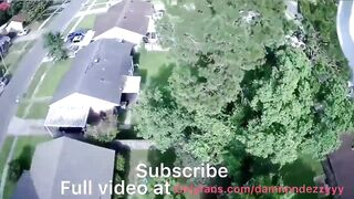 A Drone catches bbw dezzy giving huge african cock oral sex
