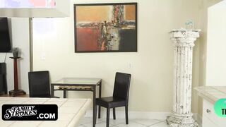 Family Rubs - Lusty Step Siblings Got Interrupted While Banging By Their Alluring Stepmom