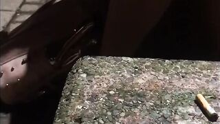 this bitch really wants to peeing and pees into a park