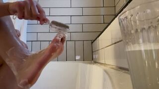 Domme cougar Makes a Unique Swallow for Feet Sub (Verbal Humiliation, Domination, Human Bathroom)