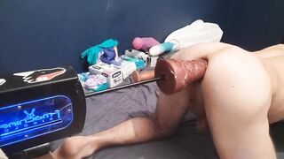 Anal nailed machine huge vibrator deep and fisting