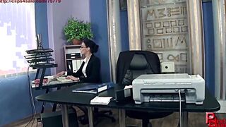 Stunning secretary punished into the office. She loves her boss
