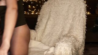 At Christmas the blonde feels freaky and soak