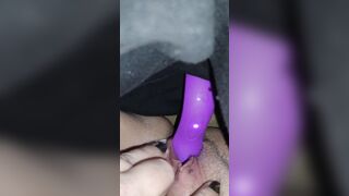 Bushy vagina bbw cougar sneaks a quickie inside the living room while Daddy plays his game.