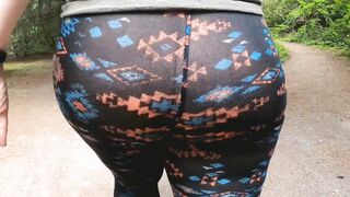 milf View Thru Pants Fat Booty Outdoor Park 2