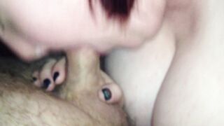 Ex-Roommate Blows My Dick Some More, And Shows Her Titties And Huge Pink Nipples