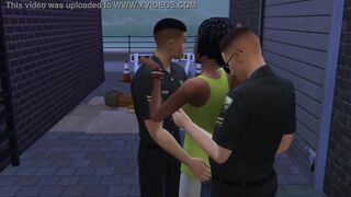 Black Barmaid Entertaining 2 Cops At The Back Alley (Promo)