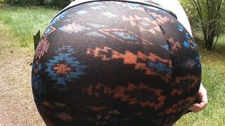 Outdoor Park View Thru Pants Fat Ass milf