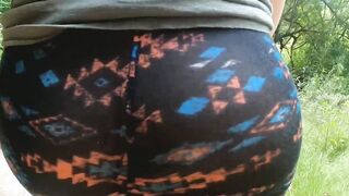 Outdoor Park View Thru Pants Fat Ass milf