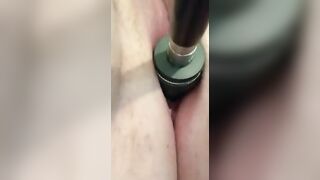 Close up see of mom creaming all over toy