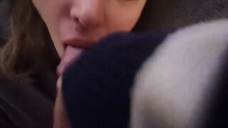Slender british women do his first deeptrhoath juicy cock drink eat cum