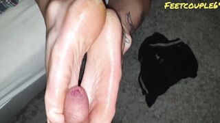 Soak Turf Job with Long Jizzed on Foot & Long Hooters, Long Titted Squirt Milk over Penis, Feetcouple69