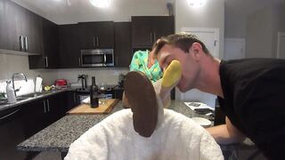 Turned On Step Son Licks My Sweet Sweaty Nylon Soles! (FULL