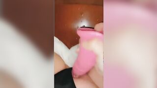 Point of view having fun with my tight twat until I squirt all over my sex toy. Listen to how soak I got! Leaking