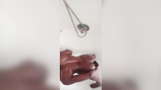 big black cock stroking African Snatch into the Shower