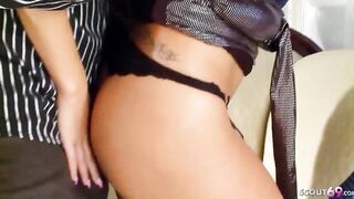 Skinny Secretary Lulu First Anal and double penetration 3 Way Sex by