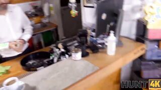 HUNT4K. Cafe worker desperately watches how his future fiance gets