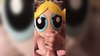 Powerpuff girls Bubbles saves the day! Hand Job creampie on face and 44G cup breasts! 