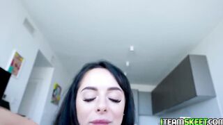 Stud letting this sexy big boobed sexy performance her dick blowing