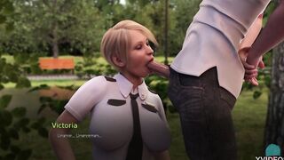 COLLEGE TIED #33 - Police milf blowing dick inside outdoor