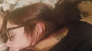 Blowing penis to doggy style