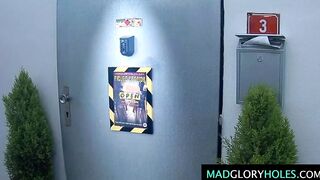 Big Boobed mom GangBanged into Glory Hole