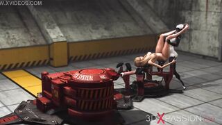 Incredible Sexy pounded system. Sex android plays with a Goddess bimbos
