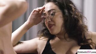 Dyke Goddess licks visitors unshaved twat