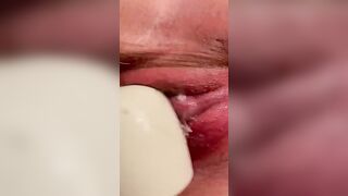 Mature gagged Cougar tapped up and jizzes rough