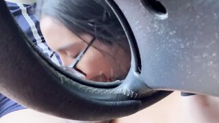 Hispanic hoe didn’t know I was recording her sloppy fellatio into the vehicle!