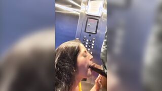 SLOPPY HOTEL ELEVATOR ORAL SEX
