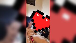 Creamy sex toy performance while at work 