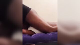 big black cock THROAT FUCKS Thick African Cum Bimbo