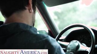 Erotic America - Black sexy Lacey London liking pizza with