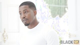 BLACK4K. Bae dark haired seduces ebony plumber and jumps on his