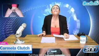 Bae mom with Long Breasts masturbates on air while reading