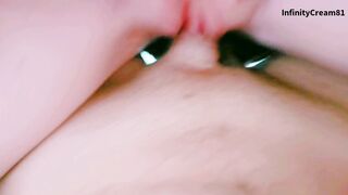 My fiance ride and grinds my dick to orgasm showing her amazingly hot clitoris